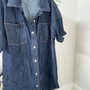 New SHEIN Dark Indigo Shirtdress
